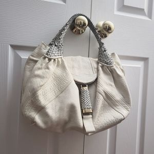 FENDI Spy Bag Leather Ivory Large Bag